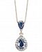 Sapphire (1-3/8 ct. t. w. ) & Diamond (1/6 ct. t. w. ) Teardrop 18" Pendant Necklace in 14k Gold