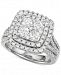 Diamond Double Halo Cluster Ring (2 ct. t. w. ) in 14k White Gold