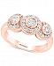 Pave Rose by Effy Diamond Triple Halo Ring (5/8 ct. t. w. ) in 14k Rose Gold