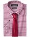 Nick Graham Men's Fitted Multi Gingham Dress Shirt & Micro Solid Dobby Tie Set