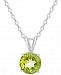 Peridot 18" Pendant Necklace (1-1/4 ct. t. w. ) in Sterling Silver