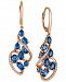 Le Vian Blueberry Sapphire (3-1/4 ct. t. w. ) & Diamond (1/3 ct. t. w. ) Drop Earrings in 14k Rose Gold