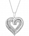 Diamond Baguette Heart Necklace in 10k Gold or White Gold (3/8 ct. t. w. )