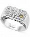 Effy Men's White Sapphire Cluster Ring (1-3/8 ct. t. w. ) in Sterling Silver & 18k Gold