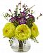 Nearly Natural Rose and Morning Glory Artificial Arrangement with Vase