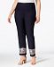Charter Club Plus Size Tummy Control Embroidered-Cuff Pants, Created for Macy's