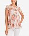 Ny Collection Floral-Print Mesh Top