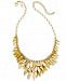 I. n. c. Gold-Tone Layered Leaf Statement Necklace, 17" + 3"extender, Created for Macy's