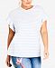 City Chic Trendy Plus Size Cotton Flutter-Sleeve T-Shirt