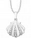 Diamond Seashell 18" Pendant Necklace (1/10 ct. t. w. ) in Sterling Silver