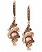 Le Vian Cultured Tahitian Brown Pearl (8mm) & Diamond (5/8 ct. t. w. ) Drop Earrings in 14k Rose Gold