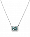 Aquamarine (1-5/8 ct. t. w. ) & Diamond (1/6 ct. t. w. ) 16" Pendant Necklace in 14k White Gold