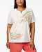Alfred Dunner Plus Size Parrot Cay Embellished Embroidered Top