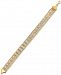 Two-Tone Bar Link Bracelet in 10k Gold & White Gold