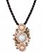 Le Vian Cultured Freshwater White Pearl (9mm), Pink Pearl (6mm) & Multi-Gemstone (1-7/8 ct. t. w. ) 18" Pendant Necklace in 14k Rose Gold