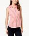 Charter Club Petite Striped Sleeveless Shirt, Created for Macy's