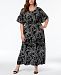 Ny Collection Plus Size Printed Dolman-Sleeve Maxi Dress