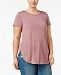 Celebrity Pink Trendy Plus Size High-Low Tunic