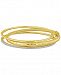 Diamond (1/4 ct. t. w. ) Stackable Trio Bangle Bracelet Set in 14K Gold-Plated Sterling Silver