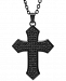 Men's Black Sapphire Celtic Cross 22" Pendant Necklace (3-3/8 ct. t. w. ) in Black Ion-Plated Stainless Steel