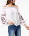 I. n. c. Petite Embroidered Off-The-Shoulder Top, Created for Macy's