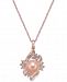 Pink Cultured Freshwater Pearl (8mm) & Diamond (3/8 ct. t. w. ) 18" Pendant Necklace in 14k Rose Gold
