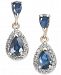 Sapphire (1-5/8 ct. t. w. ) & Diamond (1/4 ct. t. w. ) Drop Earrings in 14k Gold