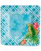 Closeout! Laurie Gates Teal Floral Square Dinner Plate, First at Macy's