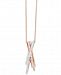 Effy Diamond Crisscross 18" Pendant Necklace (1/3 ct. t. w. ) in 14k Rose & White Gold