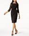 Jessica Howard Ruched Lace-Sleeve Dress