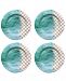 Jay Imports Soiree Teal & Gold Salad Plates, Set of 4