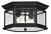 1683BK - Hinkley Lighting - Lakeside Cast Outdoor Lantern Fixture Black - Panels Are Seedy Glass - Edgewater