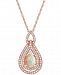 Opal (3/8 ct. t. w. ) & Diamond (1/3 ct. t. w. ) 18" Pendant Necklace in 14k Rose Gold