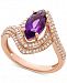 Amethyst (1-1/2 ct. t. w. ) & Diamond (1/2 ct. t. w. ) Marquise Statement Ring in 14k Rose Gold