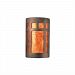 CER-5345-TRAM-GU24 - Justice Design - Small Prairie Window Open Top and Bottom ADA Sconce Mocha Travertine Finish (Textured Faux)Textured Faux - Ambiance