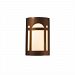 CER-5385-BLK-GU24-MICA - Justice Design - Small Arch Window Open Top and Bottom ADA Sconce Black Finish (Glaze)Glazed - Ambiance