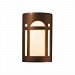 CER-5395-GRAN-GU24 - Justice Design - Large Arch Window Open Top and Bottom ADA Sconce Granite Finish (Smooth Faux)Smooth Faux - Ambiance