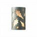 CER-5475-HMCP-GU24 - Justice Design - Large Oak Leaves Open Top and Bottom ADA Sconce Hammered Copper Finish (Textured Faux)Textured Faux - Ambiance