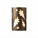 CER-5475-HMBR-GU24 - Justice Design - Large Oak Leaves Open Top and Bottom ADA Sconce Hammered Brass Finish (Textured Faux)Textured Faux - Ambiance