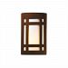 CER-5490W-TRAM-GU24-DBAL - Justice Design - Large Craftsman Window Closed Top Outdoor - ADA Sconce Mocha Travertine Finish (Textured Faux)Textured Faux - Ambiance