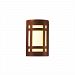 CER-7485-HMCP-GU24 - Justice Design - Small Craftsman Window Open Top and Bottom Sconce Hammered Copper Finish (Textured Faux)Textured Faux - Ambiance