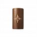 CER-9015-CKS-TEXS-GU24-DBAL - Justice Design - Sun Dagger Large Cylinder Open Top and Bottom Sconce Sienna Brown Crackle Finish (Glaze)Glazed - Sun Dagger