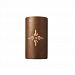 CER-9015W-ANTC-KOKO-GU24 - Justice Design - Sun Dagger Large Cylinder Open Top and Bottom Outdoor Sconce Anique Copper Finish (Smooth Faux)Smooth Faux - Sun Dagger Collection