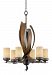 112C06B - Varaluz Lighting - Aizen - Six Light Chandelier Hammered Ore with Aspen Bronze Accent Finish with Tea Stained Creamy Glass - Aizen