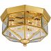 P5788-10 - Progress Lighting - Three Light Flush Mount Polished Brass Finish with Clear Beveled Glass - Le Jardin