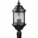 P5450-31 - Progress Lighting - Ashmore - Three Light Outdoor Post Textured Black Finish with Water Seeded Glass - Ashmore