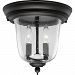 P5562-31 - Progress Lighting - Ashmore - Two Light Outdoor Flush Mount Textured Black Finish with Clear Seeded Glass - Ashmore