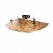 ALR-9634-25-MBLK-GU24 - Justice Design - 36 Semi-Flush Bowl with Tapered Clips Matte Black FinishSquare Bowl Shade - Alabaster Rocks! -Tapered Clips