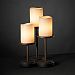 CNDL-8797-10-CREM-DBRZ - Justice Design - Dakota 3-Light Table Lamp CREM: Cream Shade Dark Bronze FinishCylinder with Flat Rim Shade - Candle Aria-Dakota