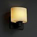 CNDL-8931-30-AMBR-ABRS - Justice Design - Modular - One Light Wall Sconce AMBR: Amber Glass Shade Antique Brass FinishOval Shade - Candle Aria-Modular